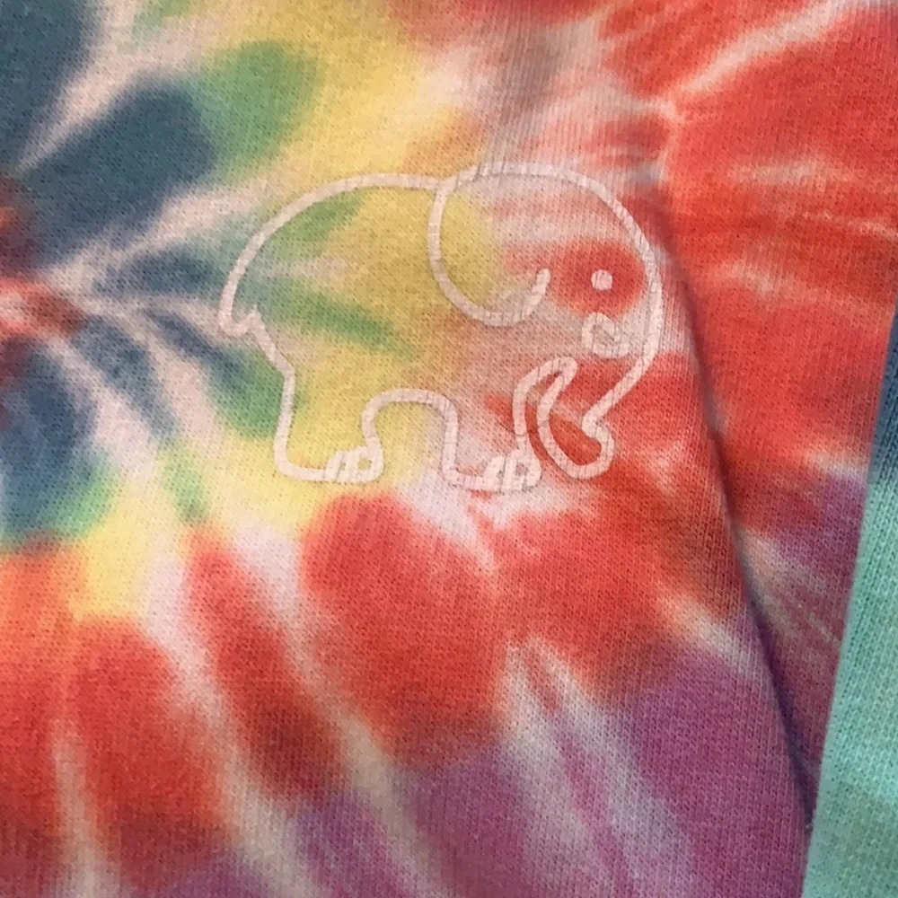 Women’s Ivory Ella rainbow colored tie-dye hoodie, size small - Picture 2 of 3